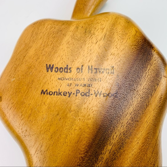 Woods of Hawaii Monkey Pod Vintage Leaf Catch All Serving Dish - Picture 5 of 12